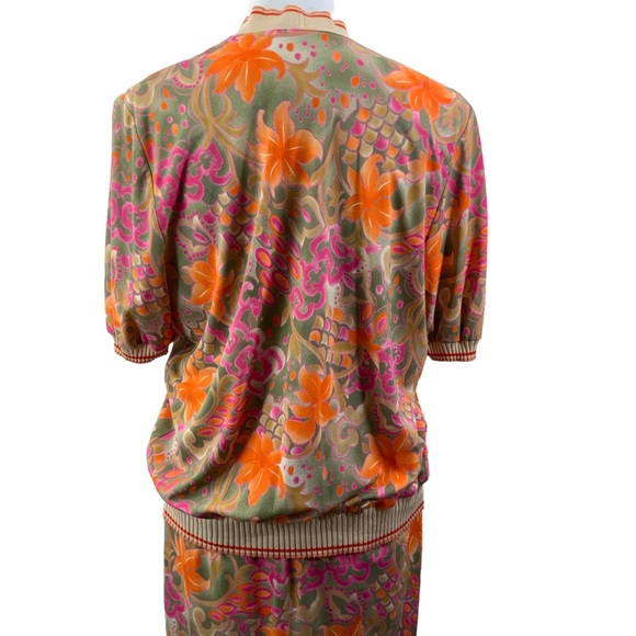 Vintage DOMINA 3 Piece Set Skirt Short Sleeve Top & Cardigan Small Medium Beige - Picture 10 of 15